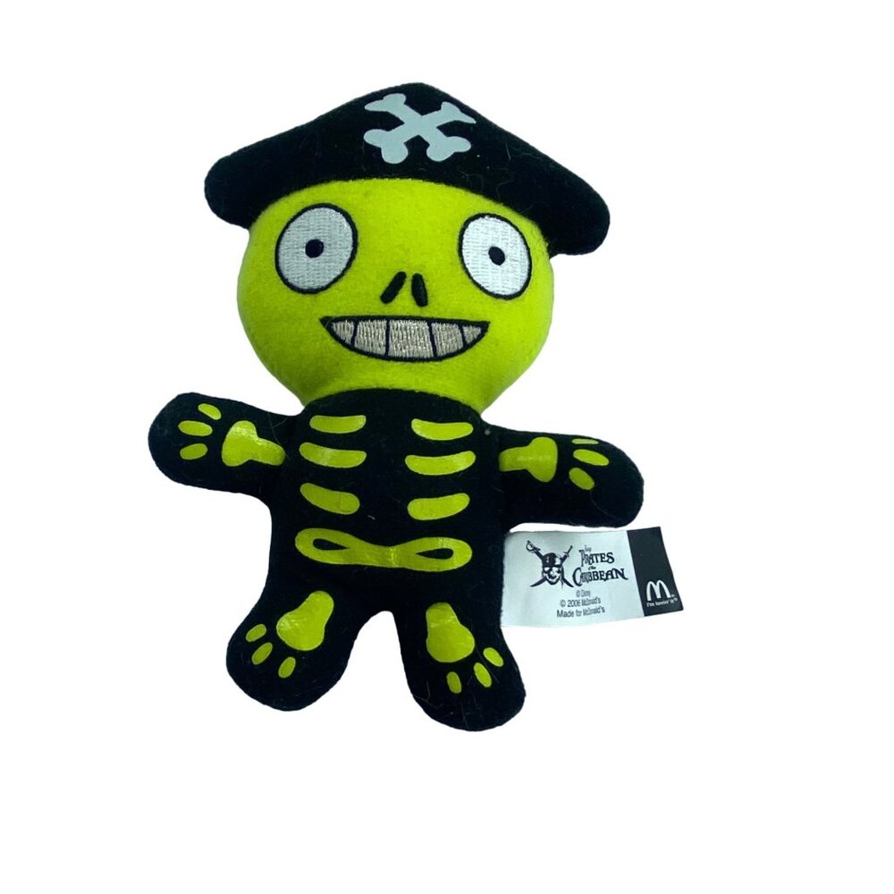 Disney Pirates Of The Caribbean McDonald's 2006‎ Skeleton Pirate Plush Toy 6"